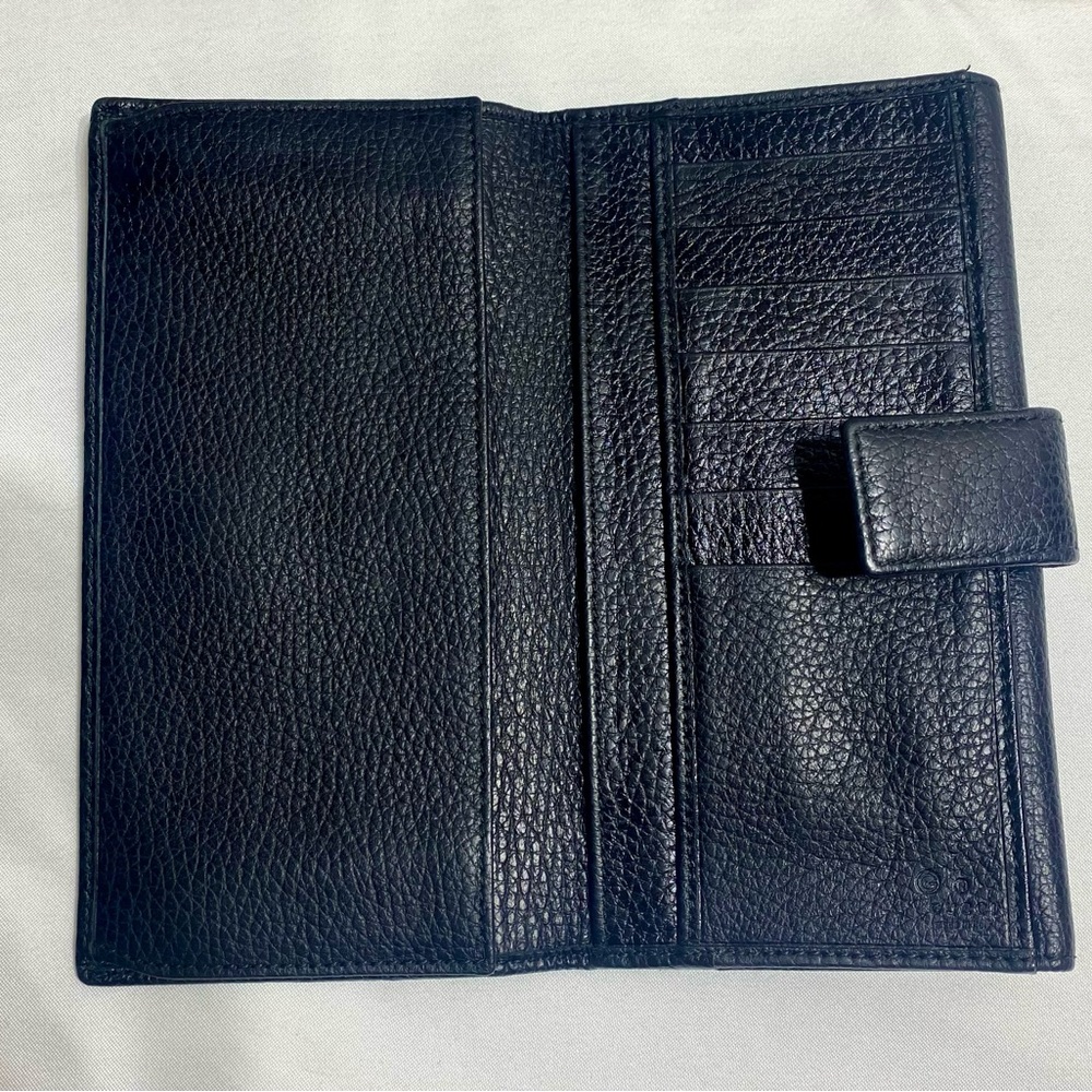 GUCCI 231843 Studded Interlocking GG Long Wallet Pebbled Leather Black Authentic - Picture 5 of 12